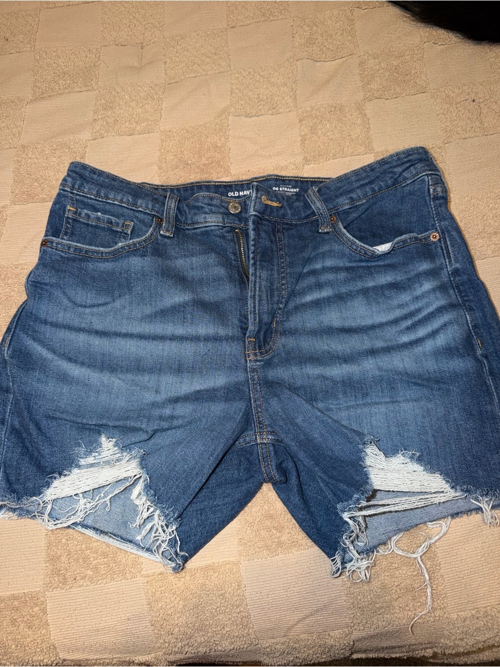 Old Navy Blue Distressed Denim Cutoff Shorts